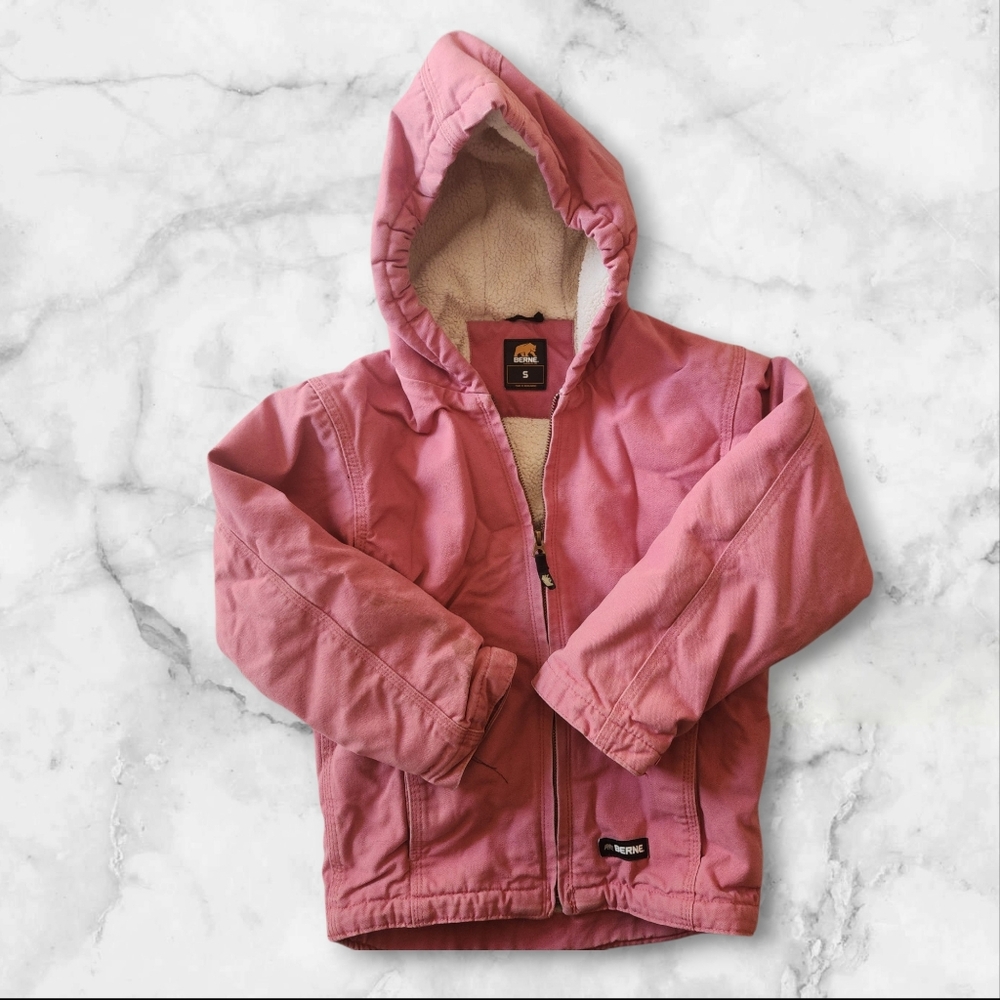 Berne Insulated Youth Coat Sherpa Lined Durable Hooded Size Small